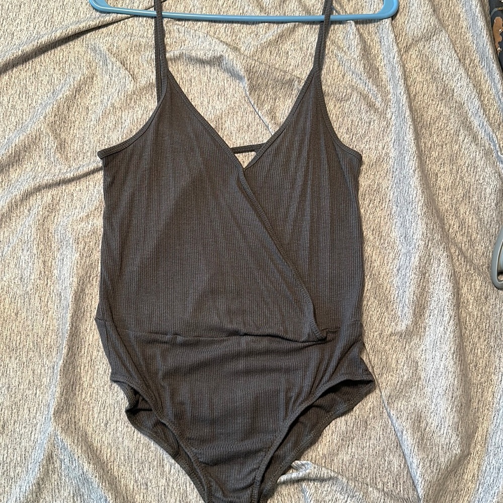 gray bodysuit
